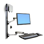 Ergotron LX Wall Mount System flat panel bureau steun Muur