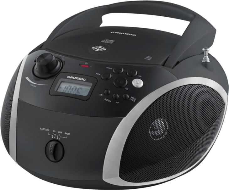 Photos - Audio System Grundig GRB 3000 BT Digital 3 W FM Black, Silver MP3 playback GPR1090 