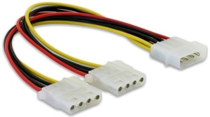 Image of DeLOCK Y-Cable Power > 2x 4pin Molex 0.11 m