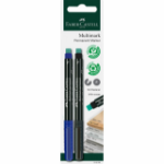 Faber-Castell 156295 permanent marker Fibre tip Black, Blue 2 pc(s)