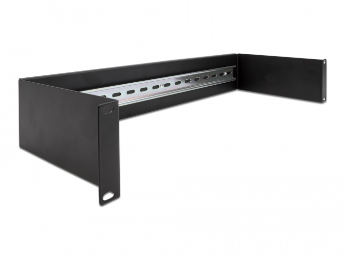 DeLOCK 19â€³ DIN rail Panel 2U black