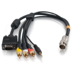 C2G 60018 video cable adapter 18.1" (0.46 m) VGA (D-Sub) + 3.5mm RCA Black