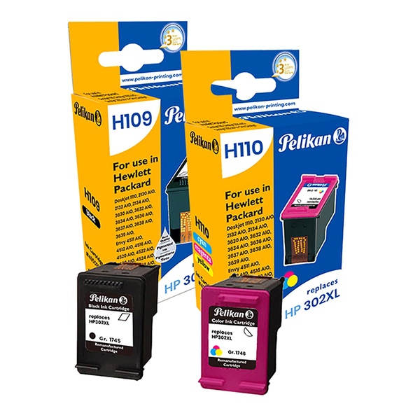 Image of Pelikan Ink Car3Dge For HP 302XL Multi Bk & 3-Colour