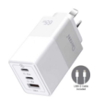 Just You PC Oxhorn 65W GaN Type C fast Charger 3 Port 2xUSB-C 1xUSB-A PD3.0 QC4.0 PPS AUS Approved C-tick White with cable