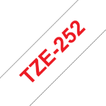 Brother TZE-252 label-making tape Red on white