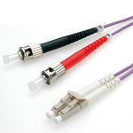 Value Fibre Optic Jumper Cable, 50/125Âµm, LC/ST, OM4, purple 1.0 m