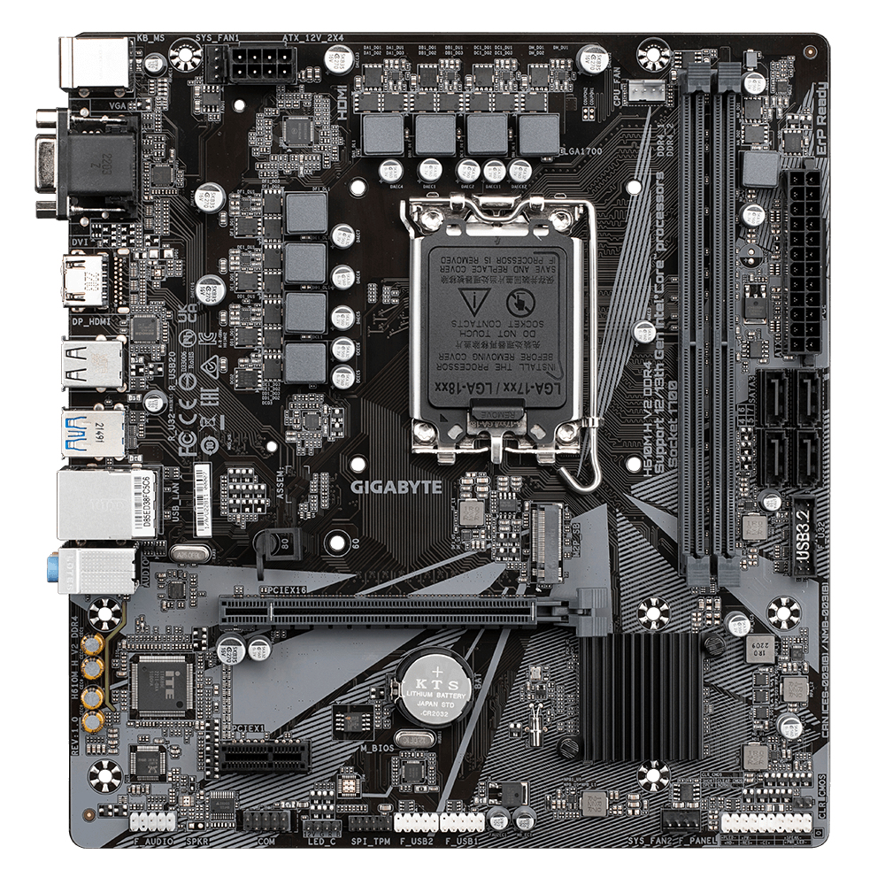 Image of Gigabyte H610M H V2 DDR4 (rev. 1.0) Intel H610 LGA 1700 micro ATX