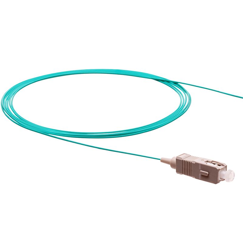 Image of FDL 1M SIMPLEX SC PIG TAIL LEAD - 50/125um - OM3 AQUA BLUE
