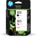 HP 303 originele zwarte/drie-kleuren inktcartridges, 2-pack