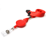 Digital ID 15mm Recycled Plain Red Lanyards with Card Reels (Pack of 50)