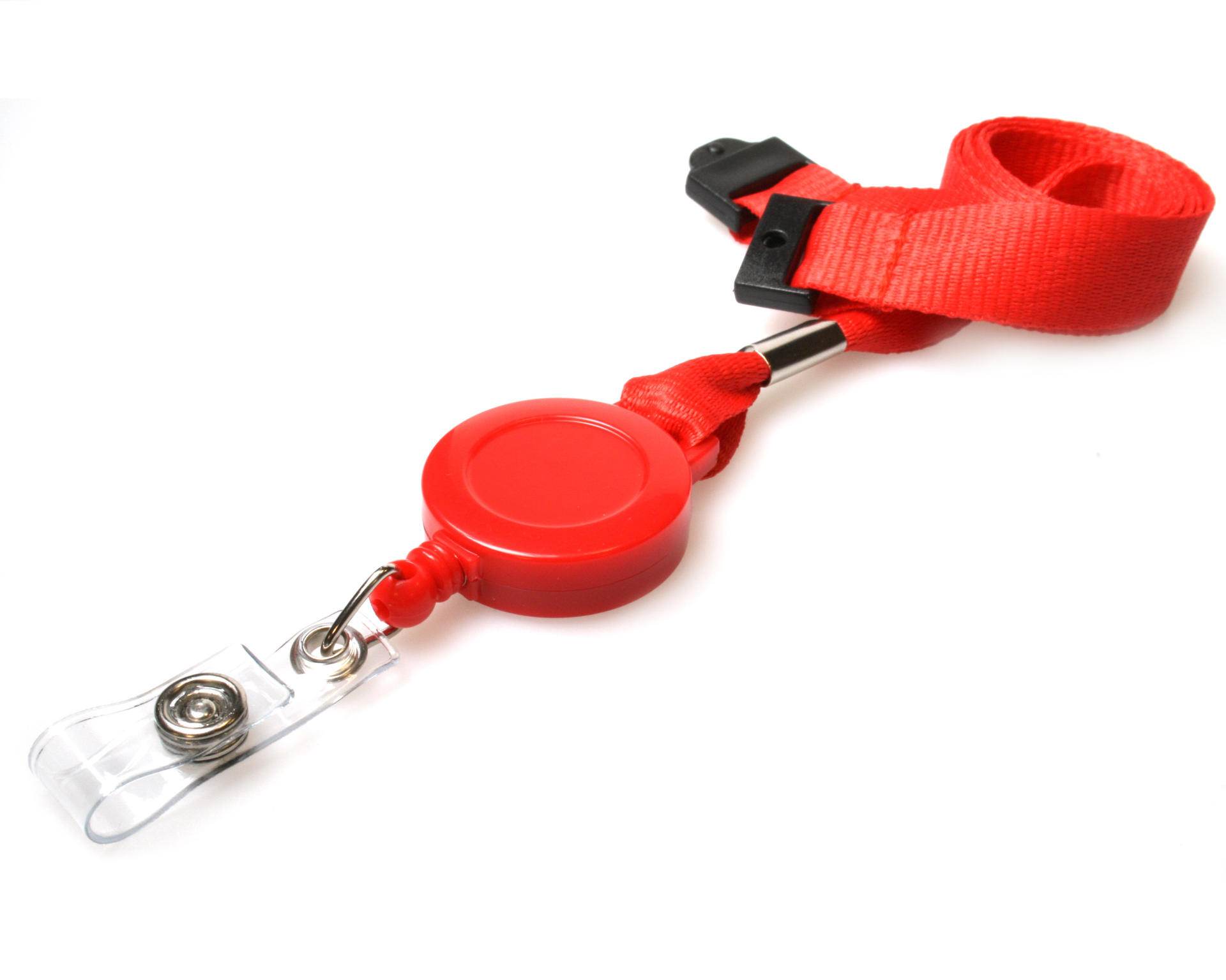 Image of Digital ID 15mm Recycled Plain Red Lanyards with Card Reels (Pack...
