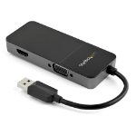 StarTech.com USB32HDVGA USB graphics adapter 3840 x 2160 pixels Black, Silver