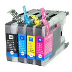 CTS Wholesale Comp Brother LC1280 Multipack 4 Ink Ctgs  [LC1220BK/C/M/Y] also LC1240