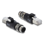 DeLOCK M12 Adapter D-coded 4 pin male to RJ45 plug black