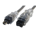 Cables Direct IEEE-103 FireWire cable 9-p 4-p Black,Transparent 3 m