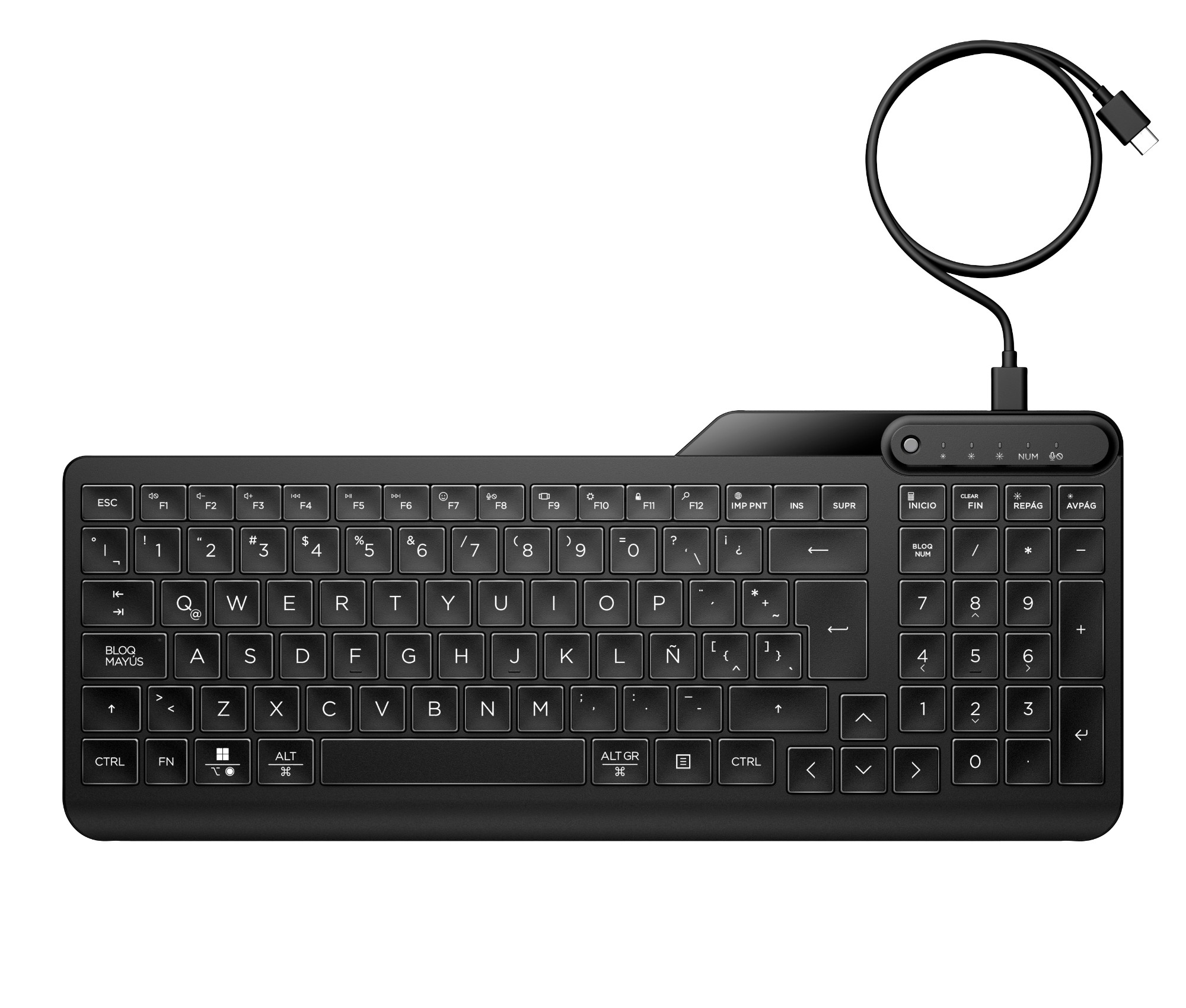 HP 405 Multi-Device Backlit Wired Keyboard