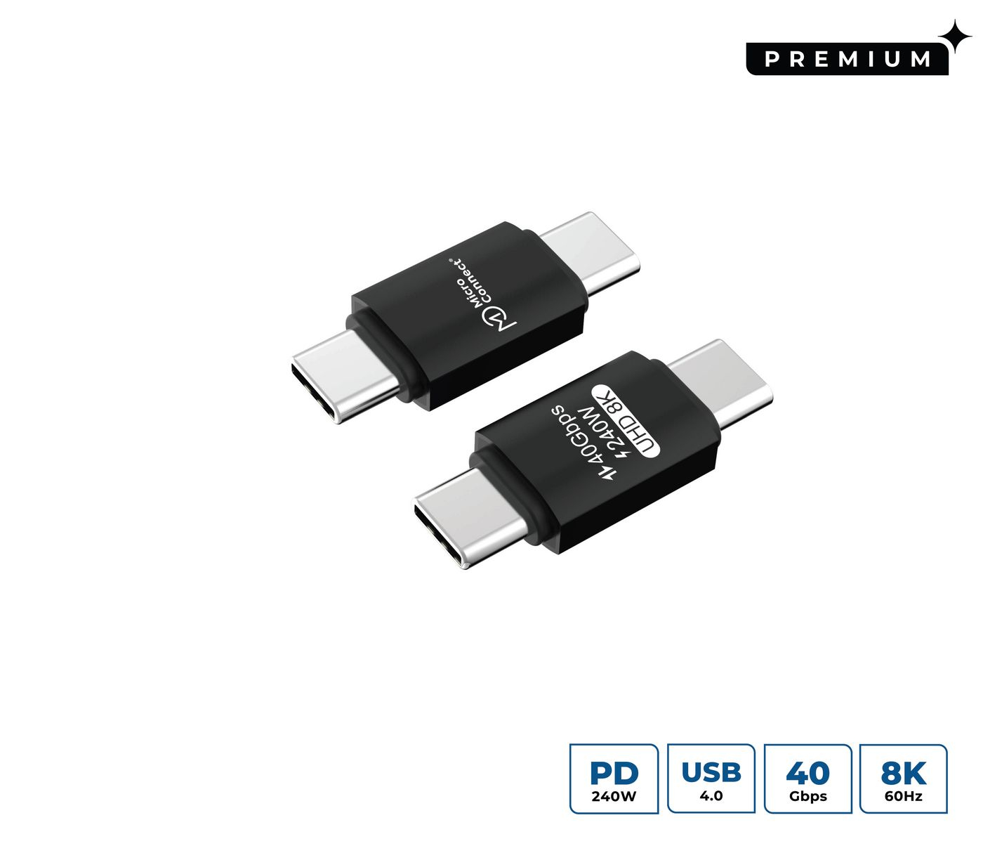 Microconnect Black Usb4-Cc-240W Usb Cable Usb4 Gen 3X2 0 M Usb C