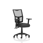 Dynamic Eclipse Plus II Medium Mesh Back and Soft Bonded Leather Seat Task Operator Office Chair With Height Adjustable Arms Black - KC0434 DD