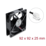 DeLOCK Axial Fan 48 V DC, 92 x 92 x 25 mm with 2 pin fan connector female black