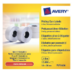 Avery PLP1626 self-adhesive label Price tag Permanent White 12000 pc(s)