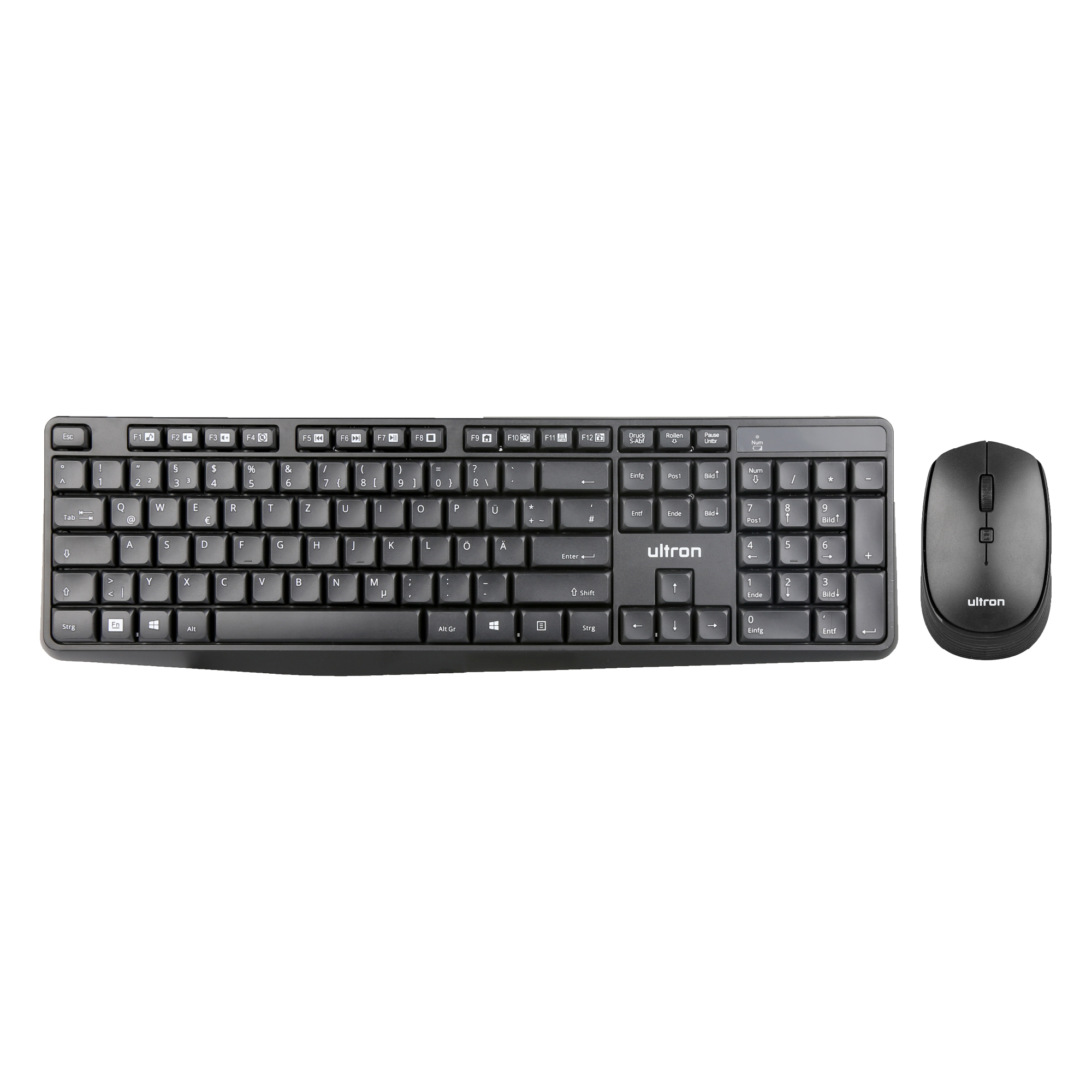 Ultron UMC300 keyboard Mouse included Universal RF Wireless German Black
