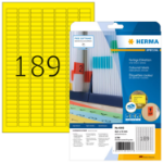 HERMA Coloured Labels A4 25.4x10 mm yellow paper matt 3780 pcs.