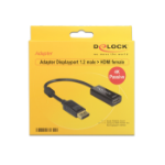 DeLOCK 62609 video cable adapter 0.2 m DisplayPort HDMI Black