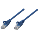 Intellinet Network Patch Cable, Cat5e, 0.25m, Blue, CCA, SF/UTP, PVC, RJ45, Gold Plated Contacts, Snagless, Booted, Lifetime Warranty, Polybag