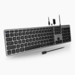 Macally UCZKEYHUBACSG keyboard Home/Office USB QWERTY English Black, Gray