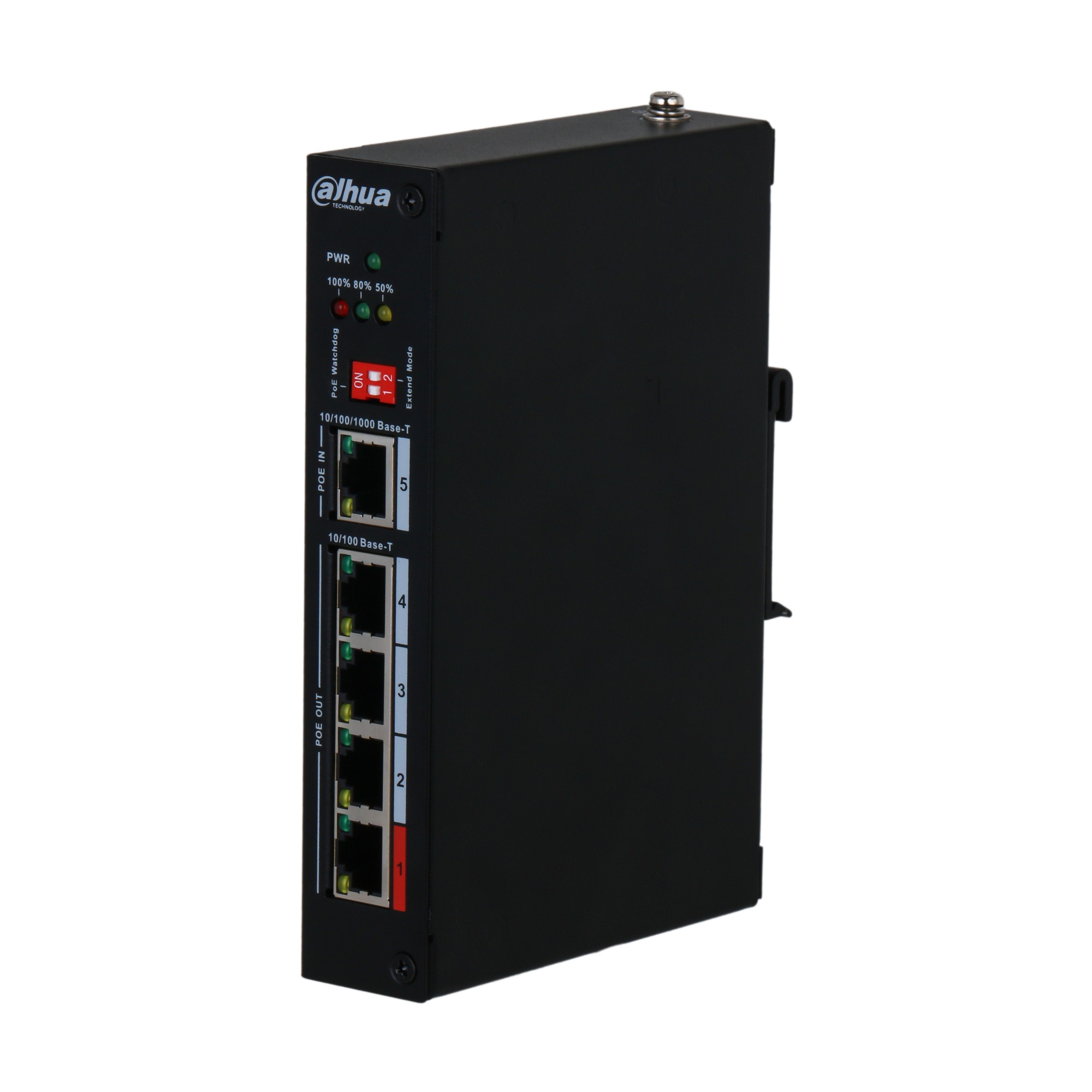 DH-PFT1500 DAHUA 5-PORT PoE EXTENDER 4 OUT / 1  IN - DIN MODULE
