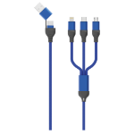 2GO 797360 USB-kabel 1,2 m USB A/USB C USB C/Micro-USB B/Lightning Zwart, Blauw