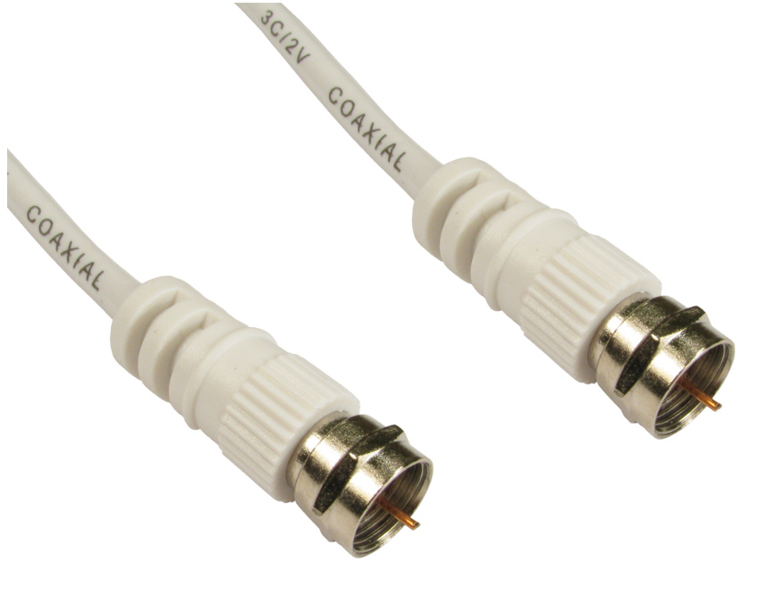 Cables Direct F M/M, 5m coaxial cable White