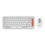 Logitech POP Icon Combo keyboard Mouse included Universal Bluetooth QWERTY English Orange, White