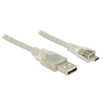 DeLOCK 5m, USB2.0-A/USB2.0 Micro-B USB cable USB A Micro-USB B Transparent
