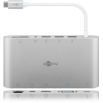Goobay 62113 laptop dock/port replicator Wired USB 3.2 Gen 1 (3.1 Gen 1) Type-C Silver