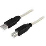 Deltaco USB 2.0 A/B Cable, 0.5m USB-kablar 0,5 m USB A USB B