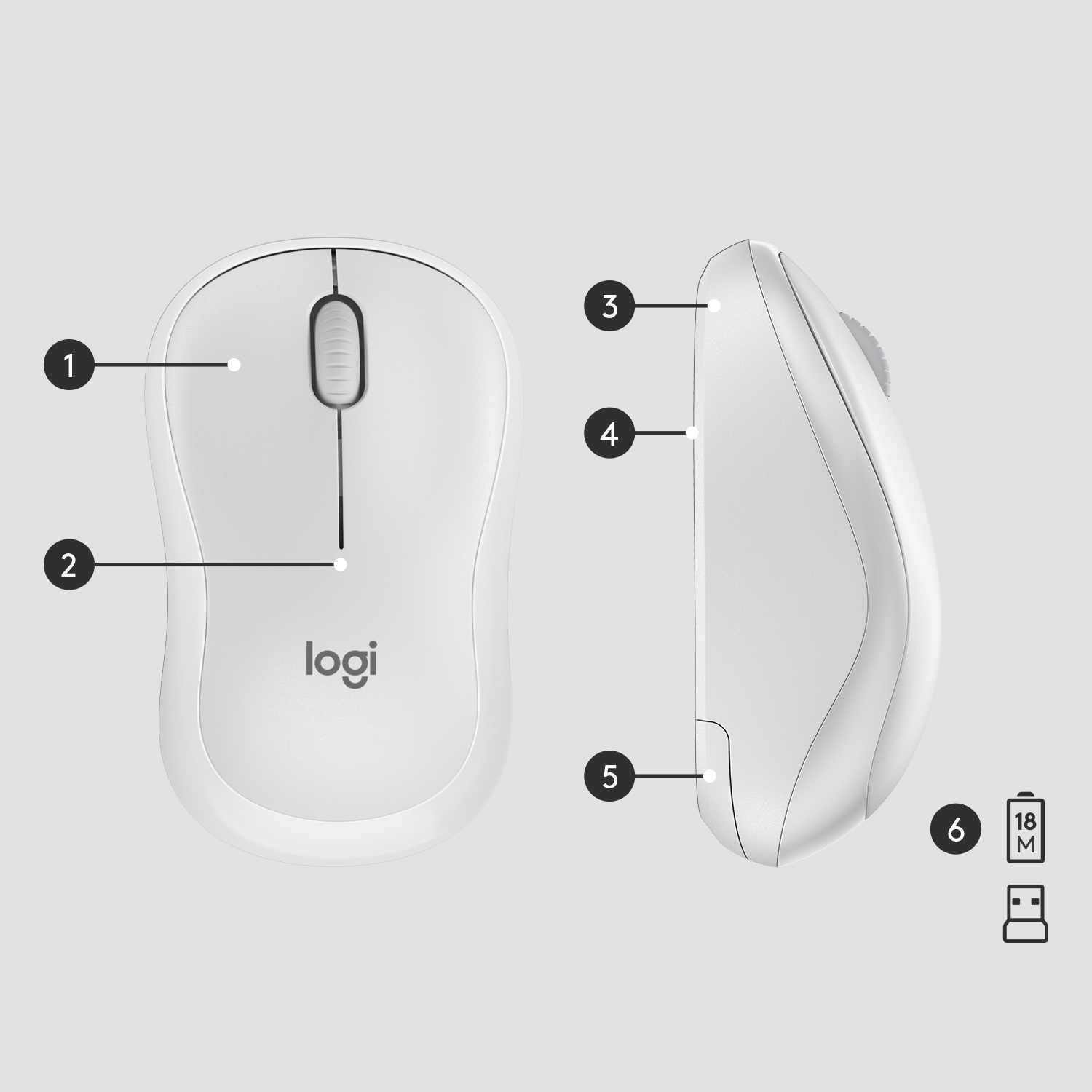 Logitech MK295 Silent Wireless Combo Clavier RF Sans Fil QWERTY US International Blanc 5099206092594