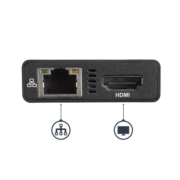 StarTech.com USB-C Multiport Adapter - USB-C Travel Docking Station with 4K HDMI - 60W Power Delivery Pass-Through, GbE, 2pt USB-A 3.0 Hub - Portable Mini USB Type-C Dock for Laptop