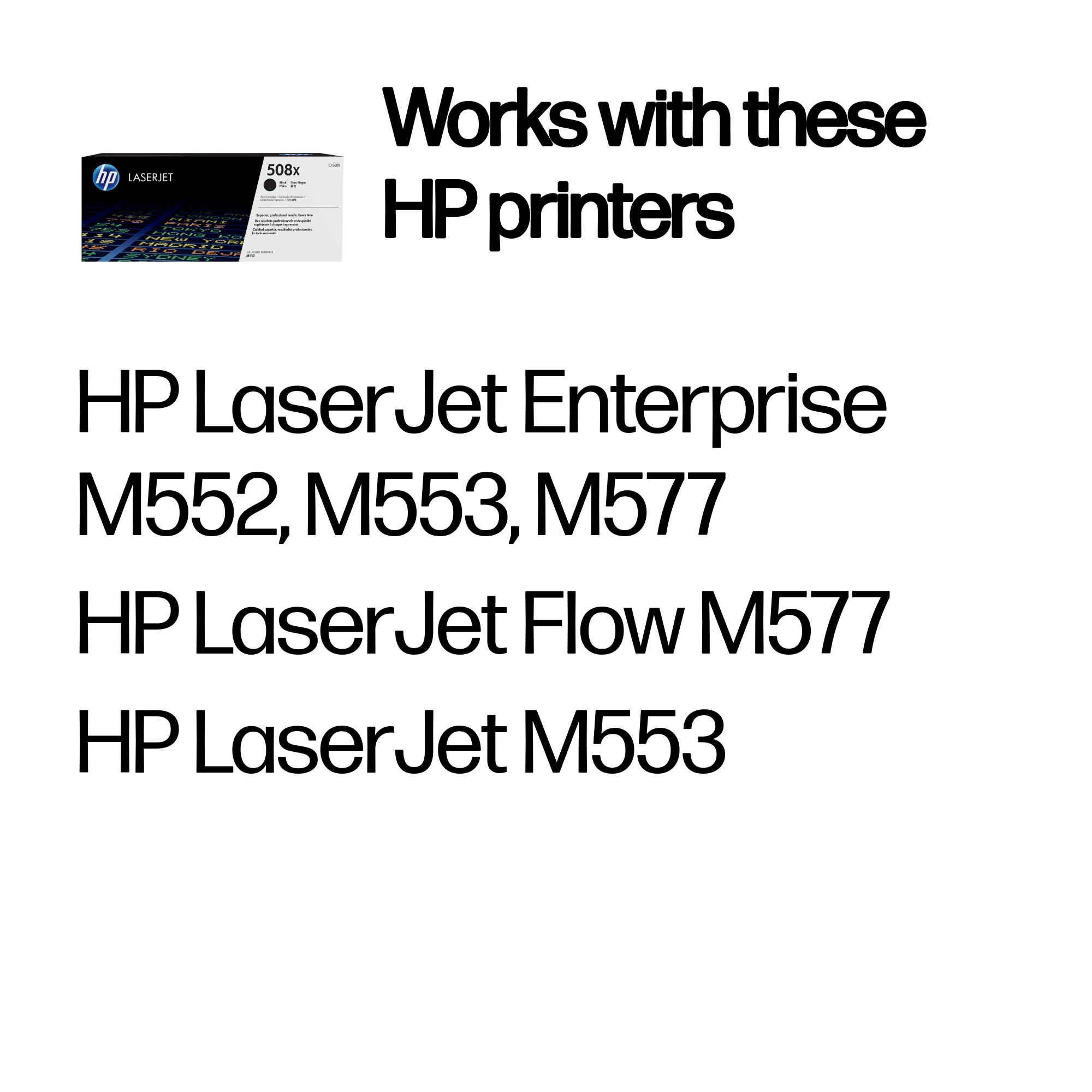 HP CF360X/508X Toner cartridge black, 12.5K pages ISO/IEC 19798 for HP CLJ M 552/E 55040
