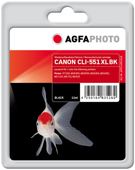 Image of AgfaPhoto APCCLI551XLB ink cartridge 1 pc(s) Standard Yield Photo...