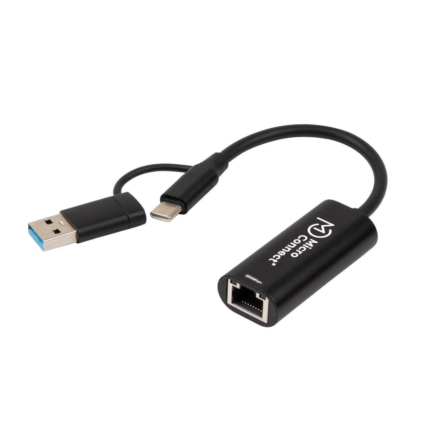 Microconnect MC-USBACNET2.5G cable gender changer USB C RJ-45 Black