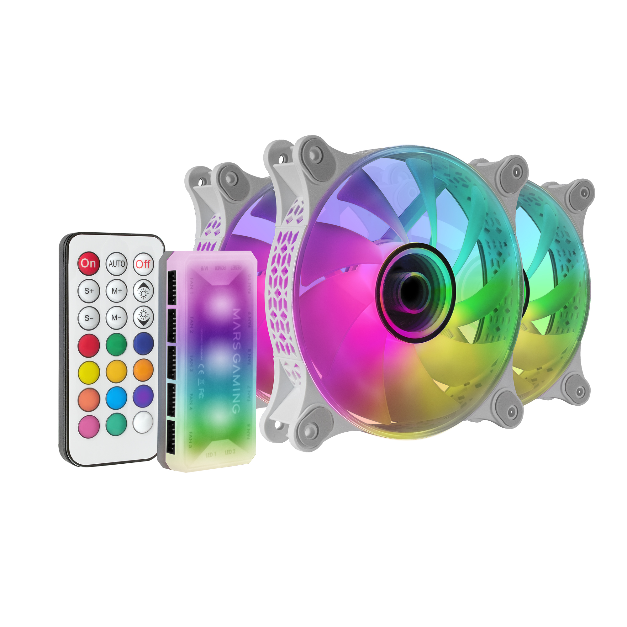 Mars Gaming MF-3DKIT White Kit 3 ARGB 360° 12cm Fans 3D Infinity Mirro