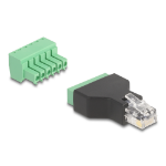 DeLOCK 66590 tussenstuk voor kabels RJ12 6 pin terminal block Zwart, Groen