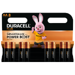 Duracell AA Plus Alkaline 150 percent Extra Life Power Boost 1.5V Pack of 8