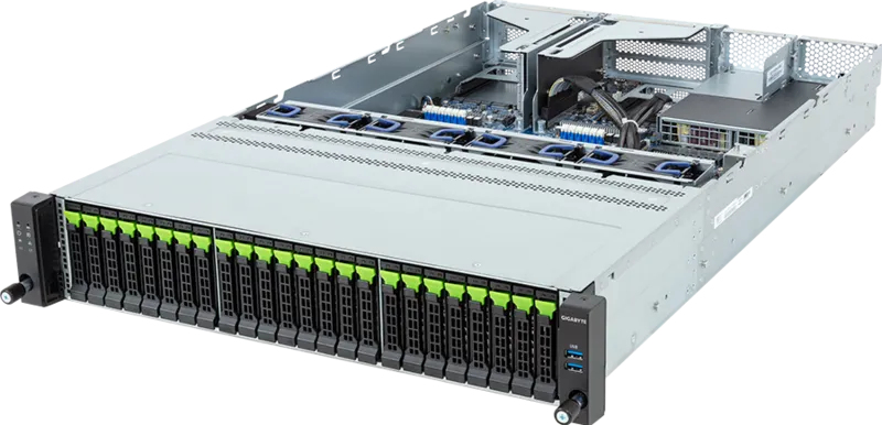 Image of GIGABYTE R263-Z36-AAJ1 - rev. 3.x LGA 6096 Rack (2U) Black. Steel
