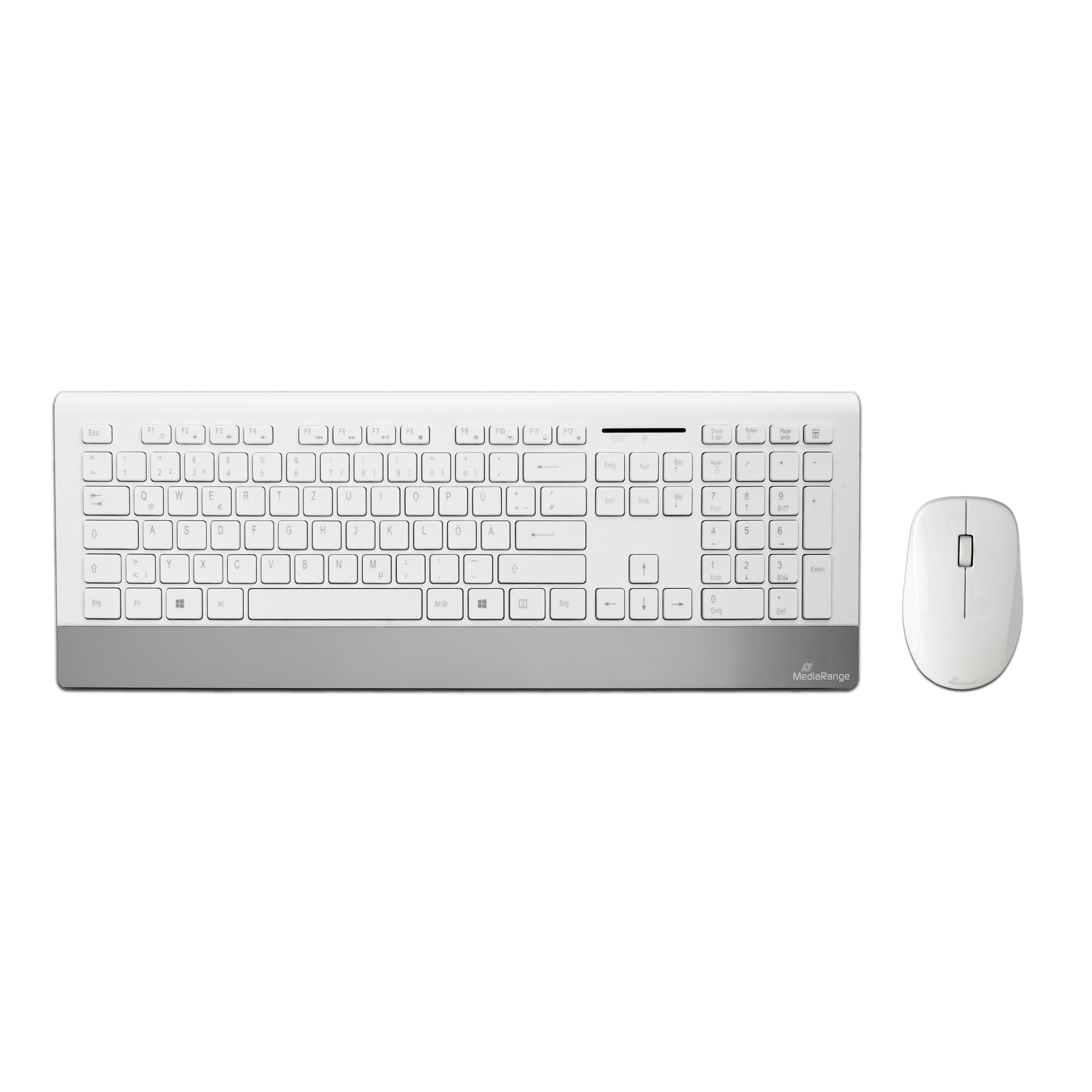 Image of MediaRange MROS106 keyboard RF Wireless QWERTZ German Silver, White
