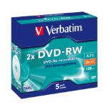 Verbatim DVD-RW Matt Silver 2x 4.7 GB 5 pc(s)