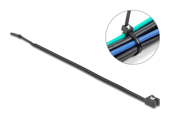 DeLOCK Cable Tie self-cutting L 200 x W 4.8 mm 50 pieces black