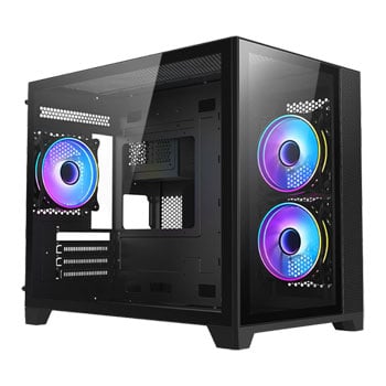 VIDA Akira Black ARGB Gaming Case w/ Glass Front & Side Micro ATX...
