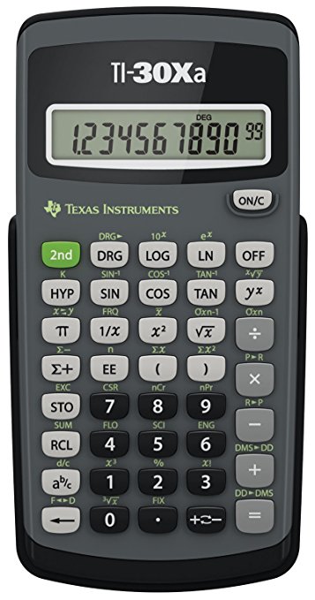Texas Instruments TI-30XA miniräknare Ficka Vetenskapsfunktion Grå